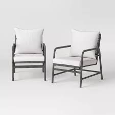 Picture of 2pk Padded Wicker Patio Club Chairs - Threshold