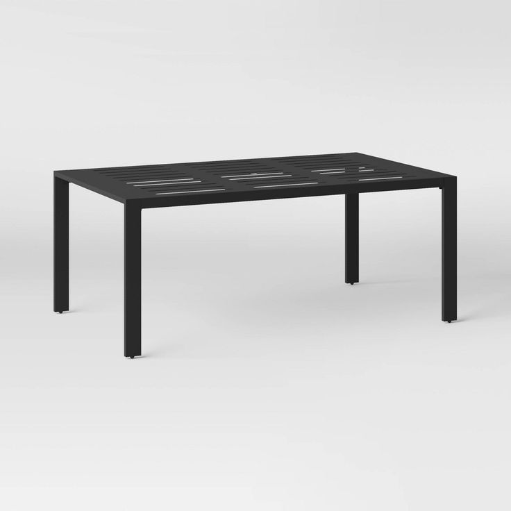 Picture of  Henning 6-Person Rectangle Patio Dining Table - Black