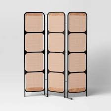 Picture of 6' Modern 3-Panel Patio Decorative Screen Black - Steel Frame, Rust-Resistant