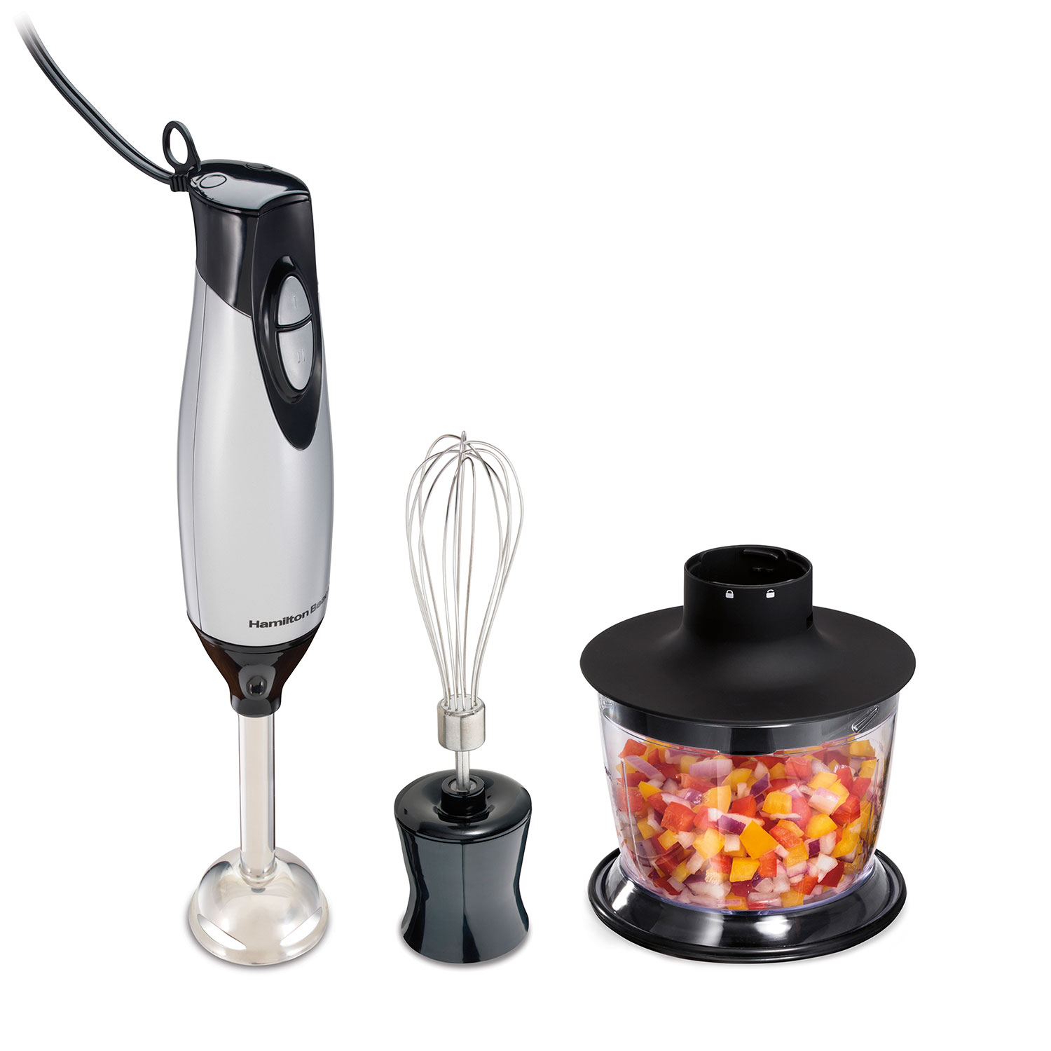 Picture of 2 Speed Hand Blender with Whisk and Chopping bowl, Silver