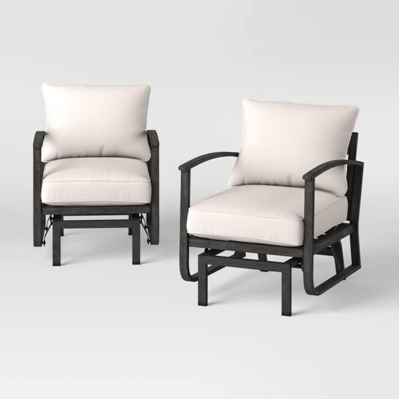 Picture of 2pc Ryegate Glider Outdoor Patio Chairs, Club Chairs, Accent Chairs Gray - Threshold
